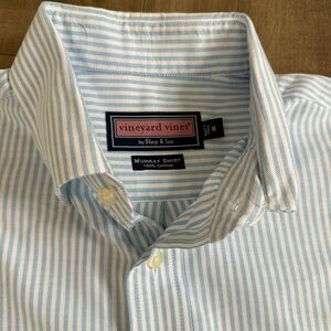 Vineyard‎ Vines Murray Shirt Button Down Medium Blue White Stripe Preppy Classic